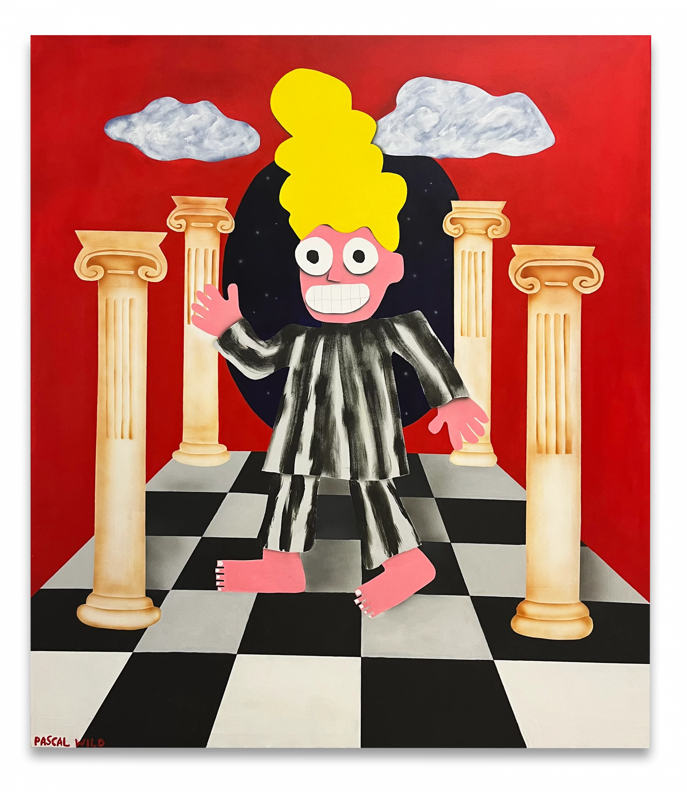 „Die Nacht ist noch jung", 150 × 120 cm, Acrylic on canvas, 2025